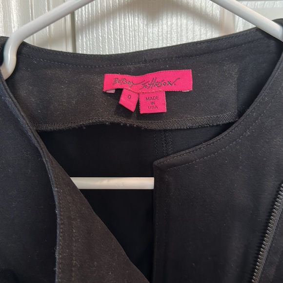 Betsey Johnson peplum asymmetrical zip up blazer size 0 - Picture 3 of 5
